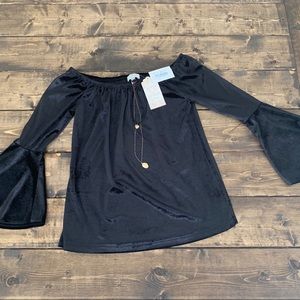 Velvet Black Bardot Top!